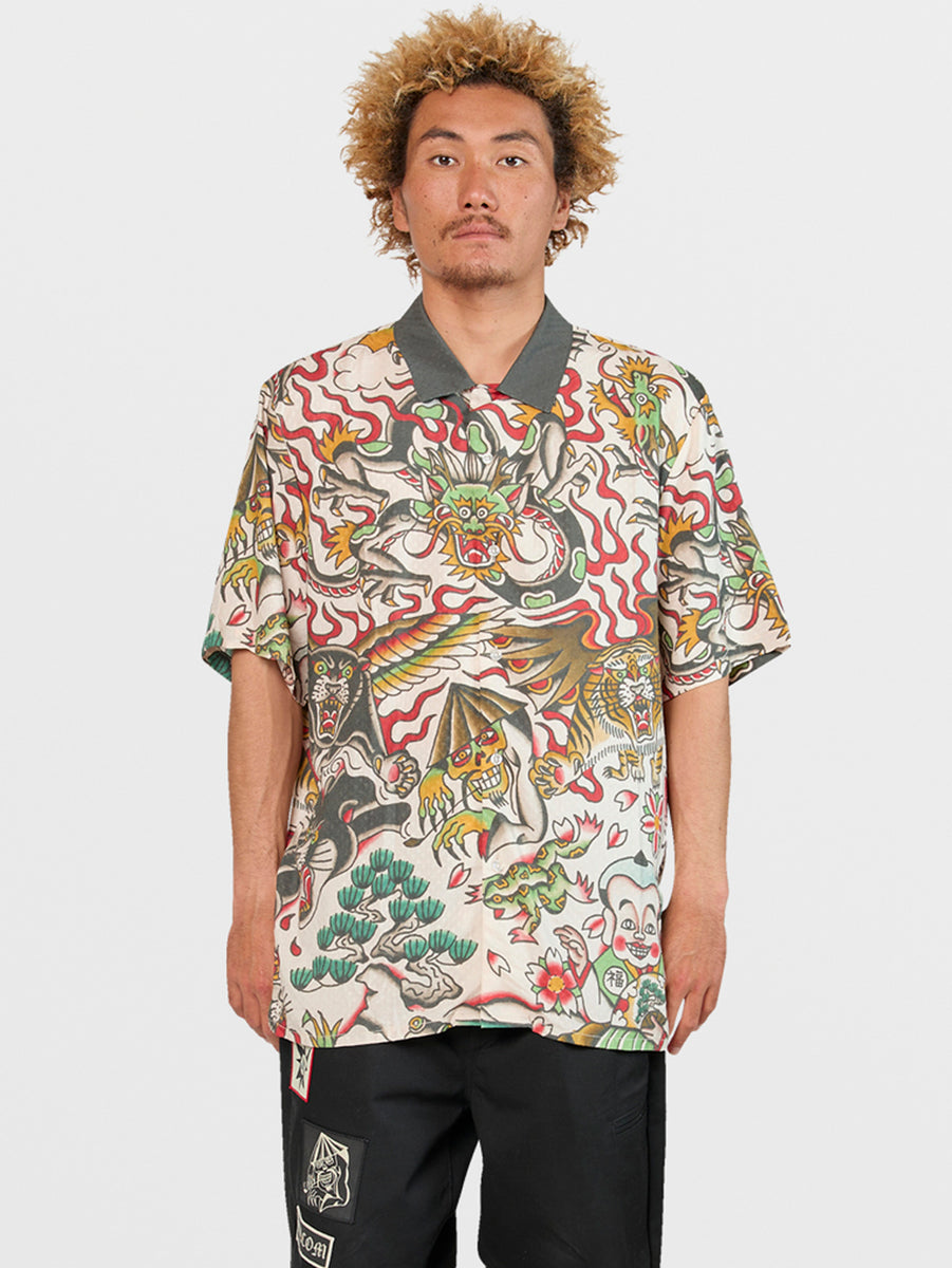 Tokyo True Featured Artist Yusuke Short Sleeve Shirt - Stone 