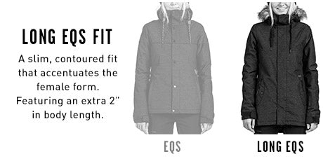 Womens Snow Jacket Long EQS Fits