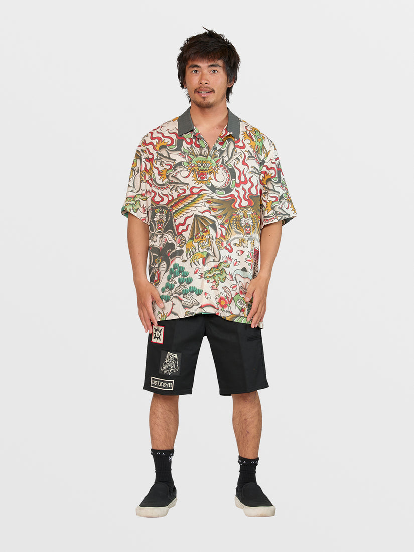 Tokyo True Featured Artist Yusuke Short Sleeve Shirt -  Stone