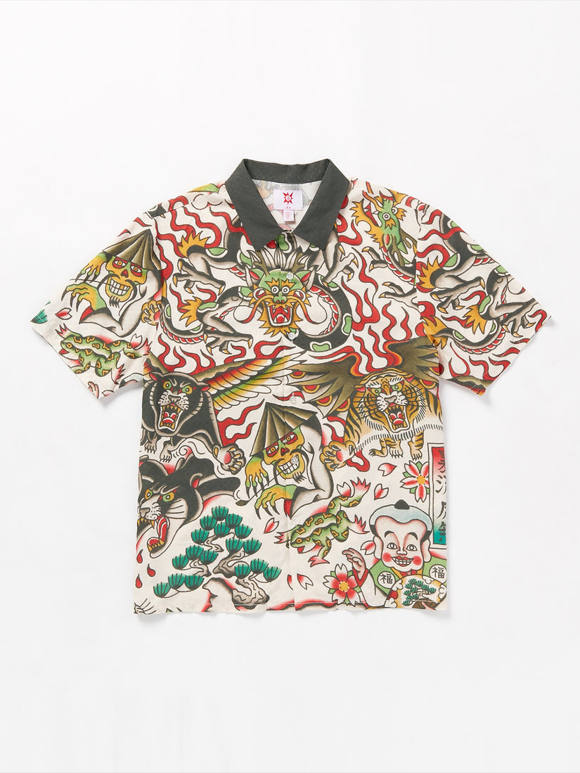 Tokyo True Featured Artist Yusuke Short Sleeve Shirt -  Stone