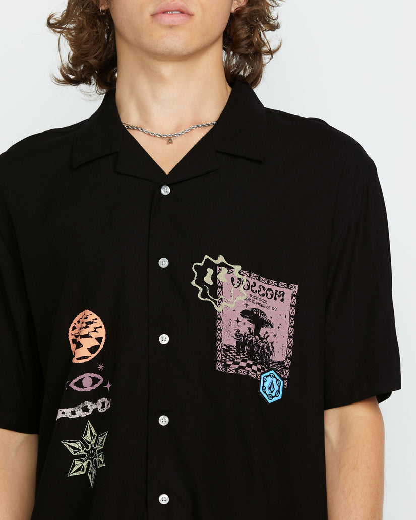 Featured Artist F Rygalski Woven Short Sleeve - Black