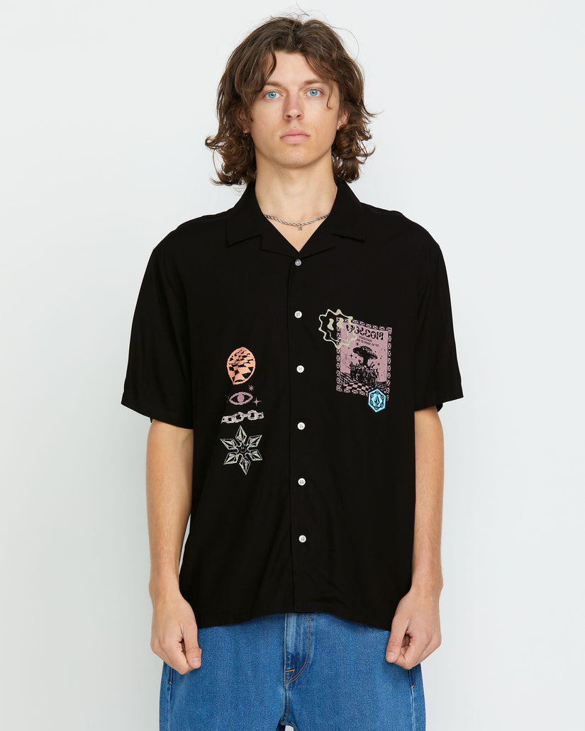 Featured Artist F Rygalski Woven Short Sleeve - Black