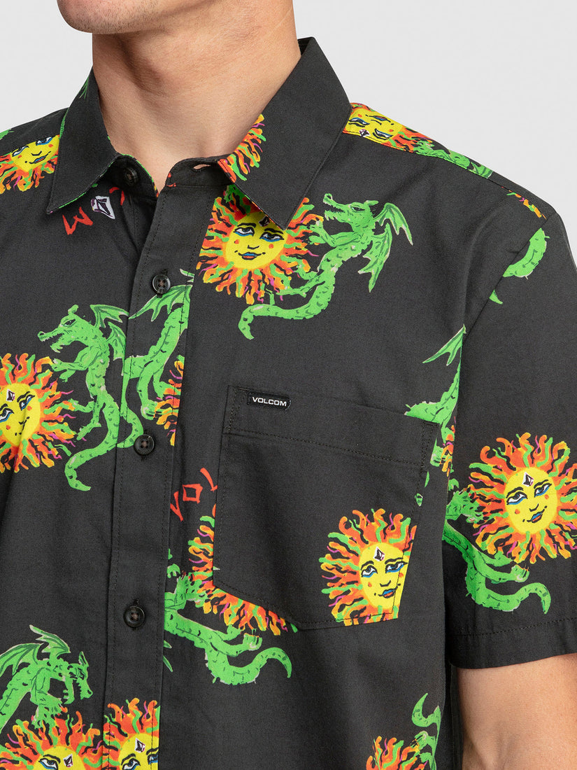 FEATURED ARTIST OZZY WRONG WOVEN SHORT SLEEVE SHIRT - STEALTH