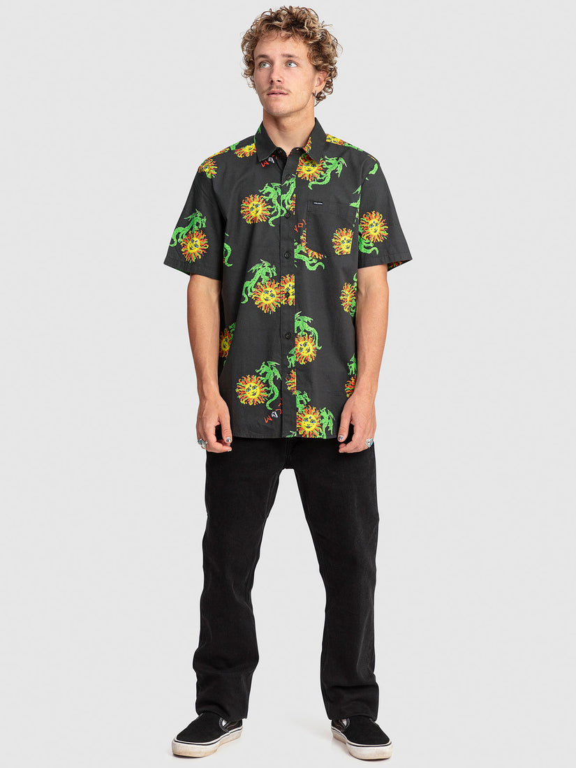 FEATURED ARTIST OZZY WRONG WOVEN SHORT SLEEVE SHIRT - STEALTH