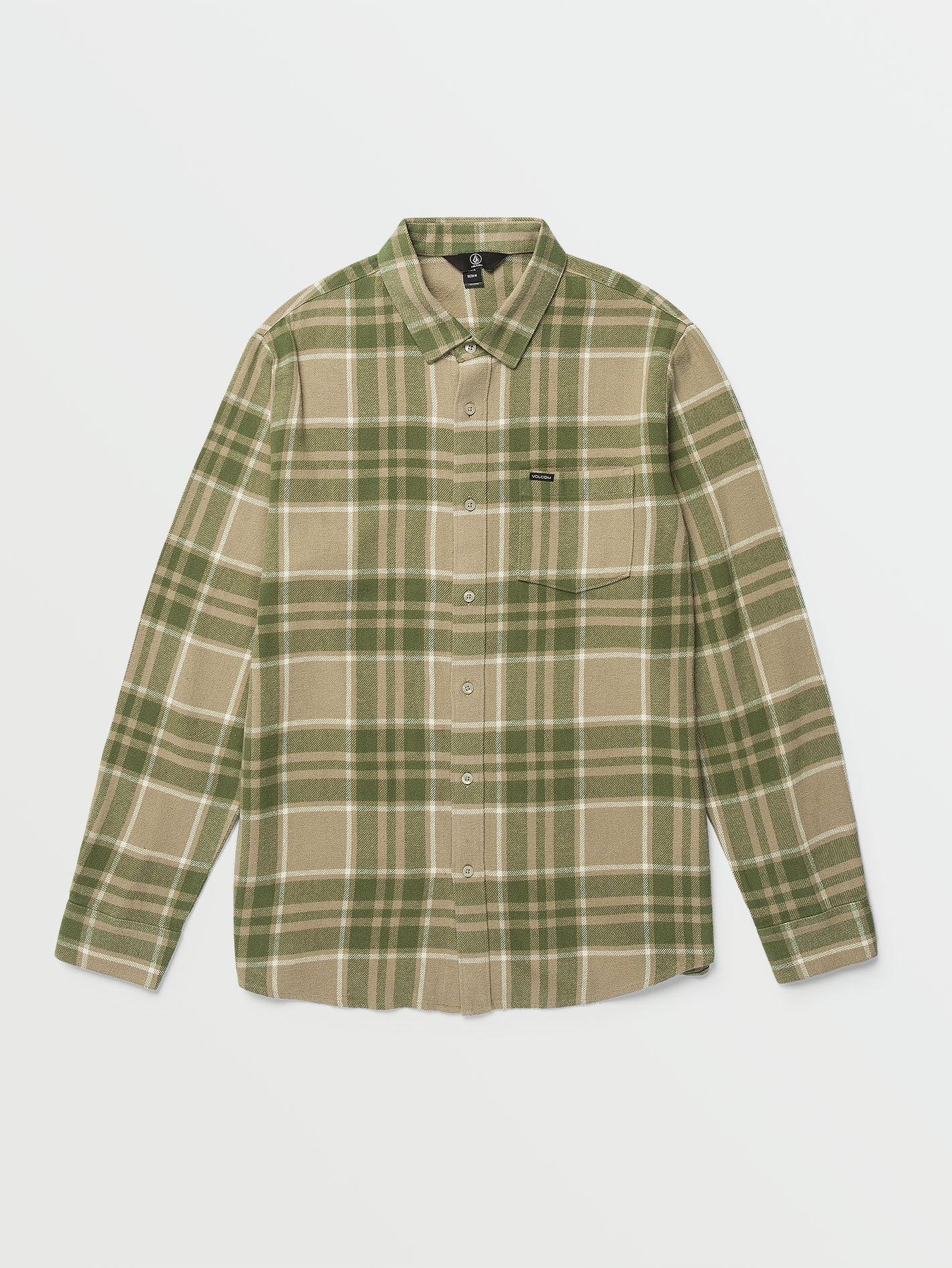 Leland Long Sleeve Flannel - Khaki – Volcom Japan