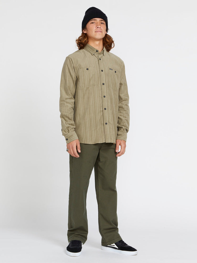 Volcom Entertainment Fat Tony Woven Long Sleeve Shirt - Khaki