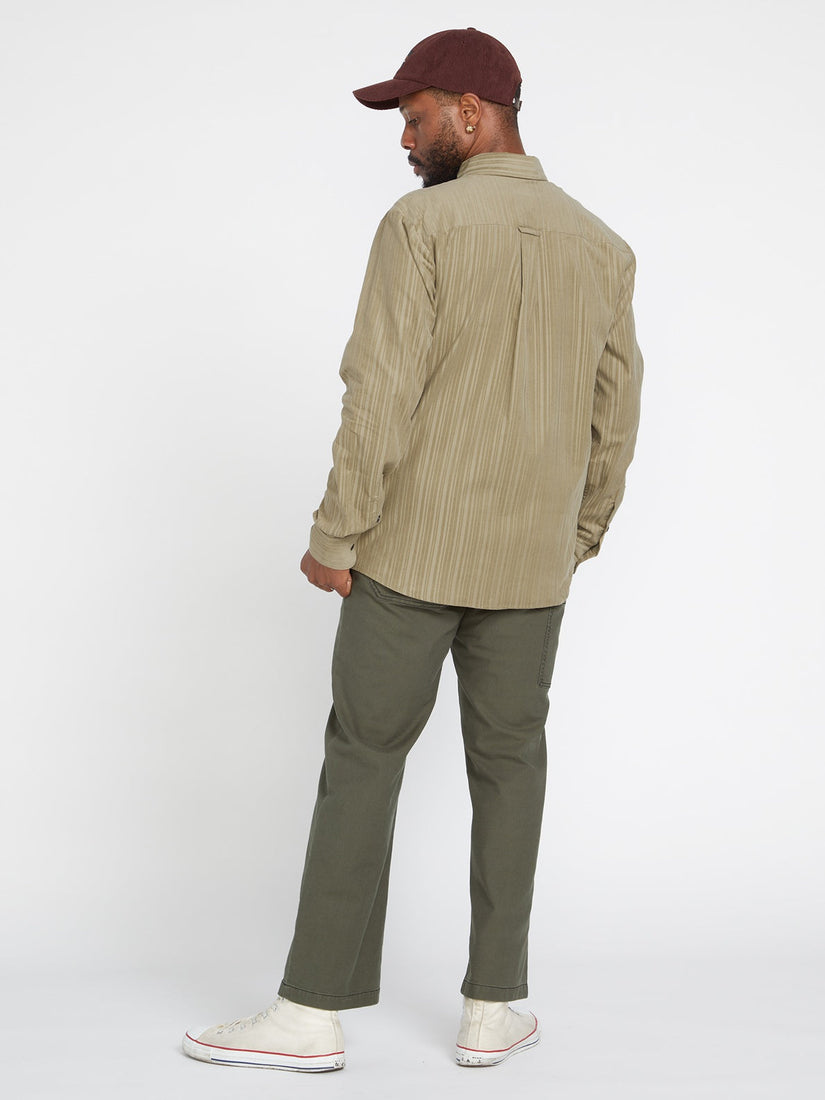 Volcom Entertainment Fat Tony Woven Long Sleeve Shirt - Khaki