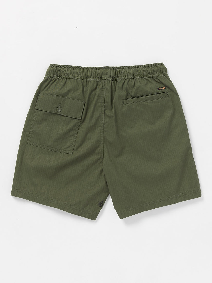 HIGH STONE ELASTIC WAIST SHORTS - SQUADRON GREEN