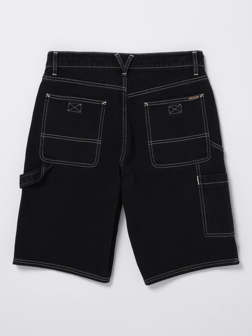 Labored Denim Utility Short - BLACK