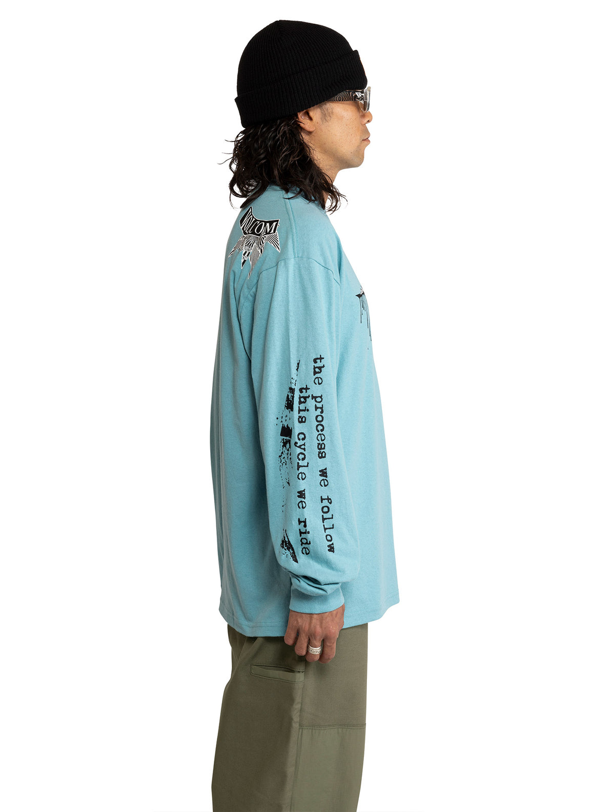 POVJ Bryan Iguchi Long Sleeve Tee - Sea Blue