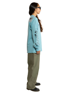 POVJ Bryan Iguchi Long Sleeve Tee - Sea Blue