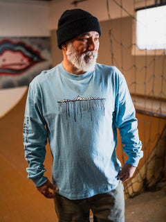 POVJ Bryan Iguchi Long Sleeve Tee - Sea Blue