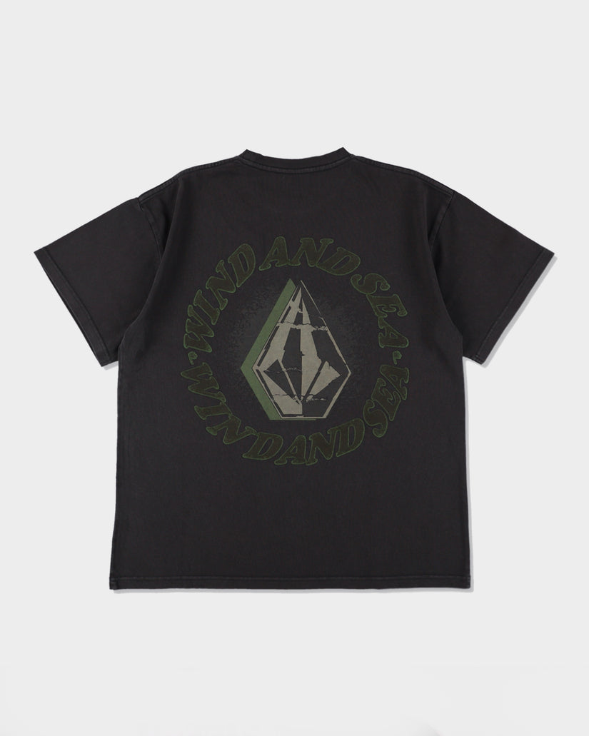 VOLCOM x WIND AND SEA Short Sleeve Tee Circle Stone - BLACK