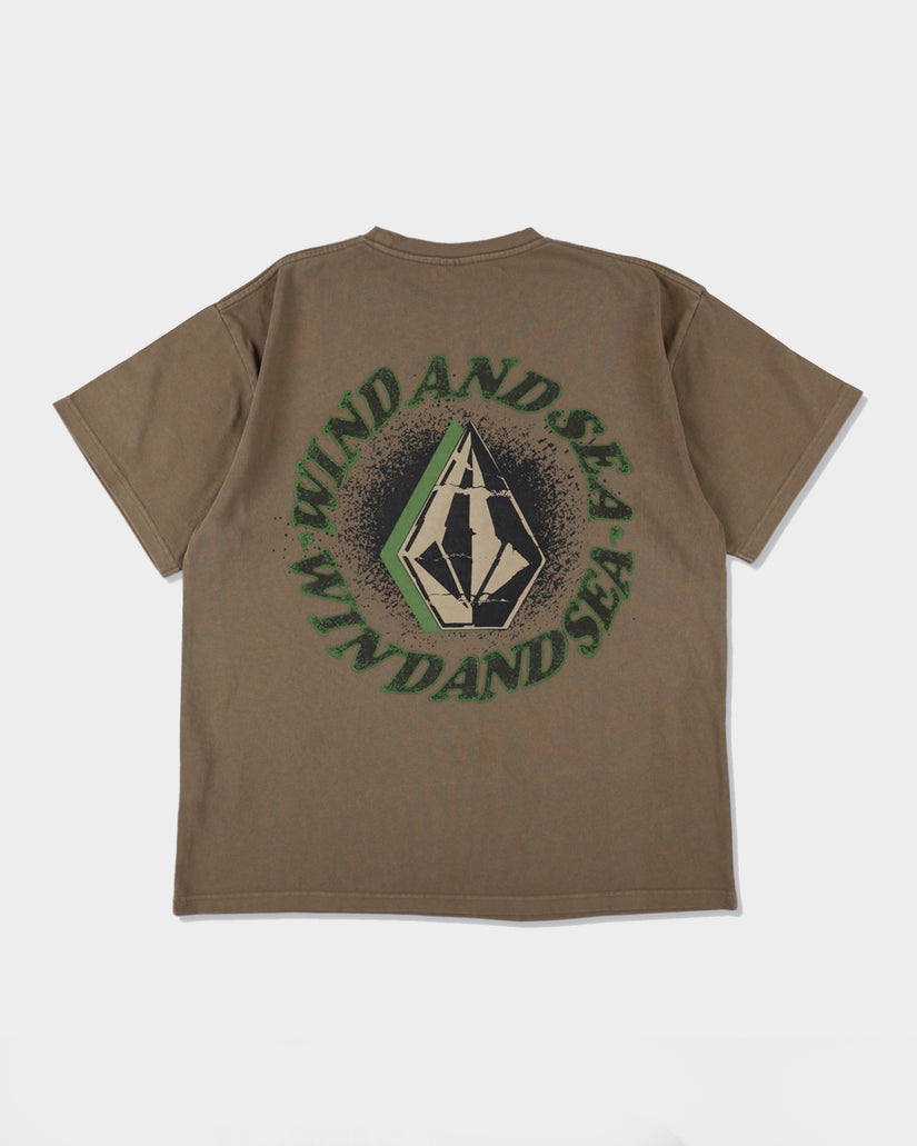 VOLCOM x WIND AND SEA Short Sleeve Tee Circle Stone - OLIVE