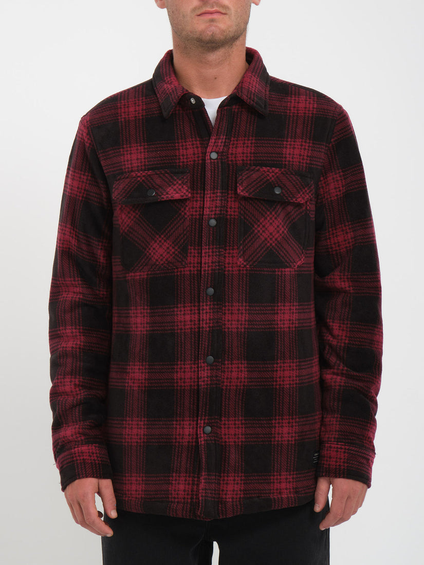 Bowered Fleece Long Sleeve Shirt - WINE