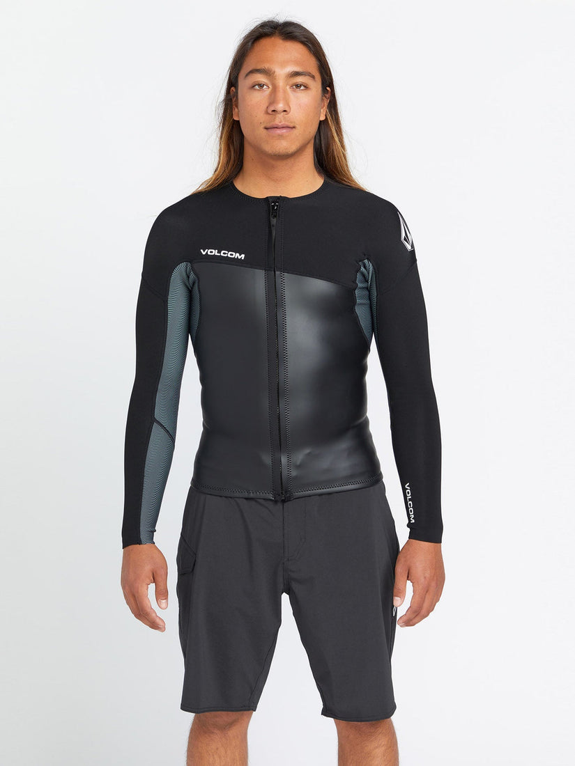 1.5Mm Front Zip Neoprene Top - BLACK