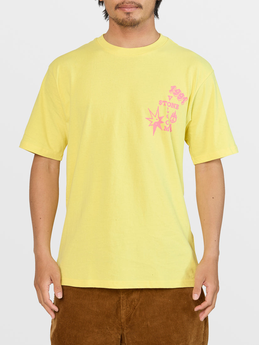 Heavy Living Short Sleeve Tee Shirt - Yellow Flash