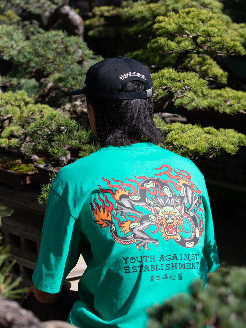 Tokyo True Featured Artist Yusuke Hamamoto Piper Short Sleeve Tee - Emerald Green