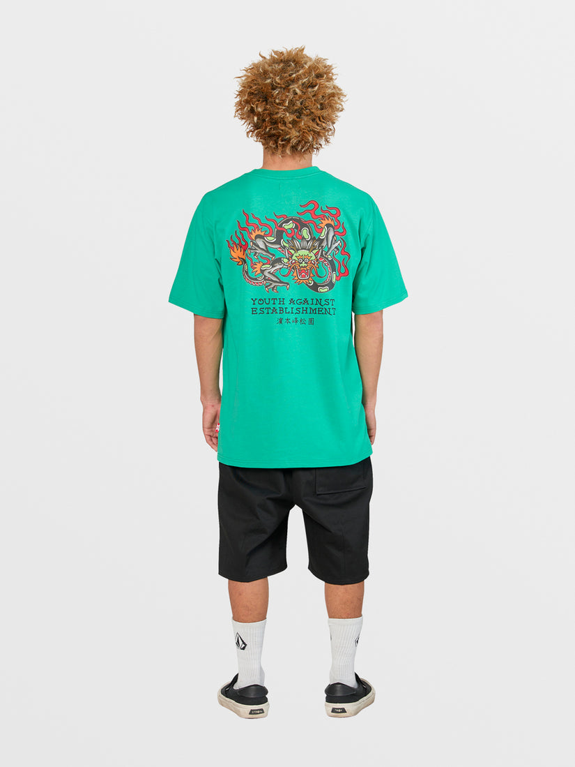 Tokyo True Featured Artist Yusuke Hamamoto Piper Short Sleeve Tee - Emerald Green