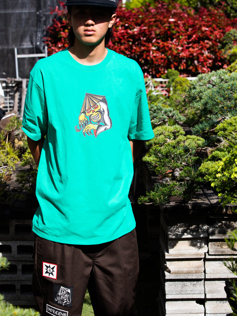 Tokyo True Featured Artist Yusuke Hamamoto Piper Short Sleeve Tee - Emerald Green