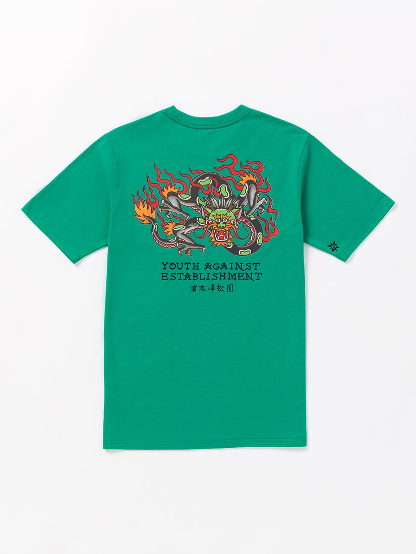 Tokyo True Featured Artist Yusuke Hamamoto Piper Short Sleeve Tee - Emerald Green