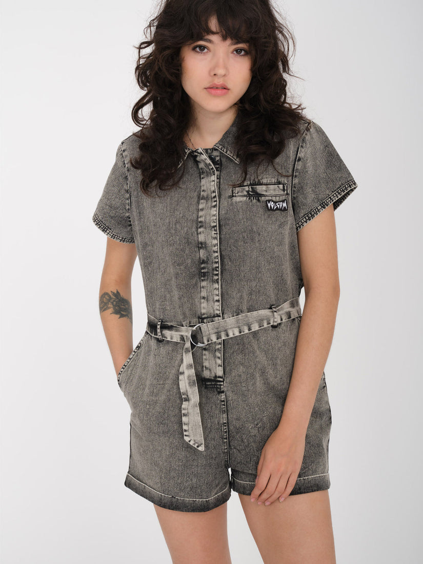 Womens Asphalt Romper - BLACK