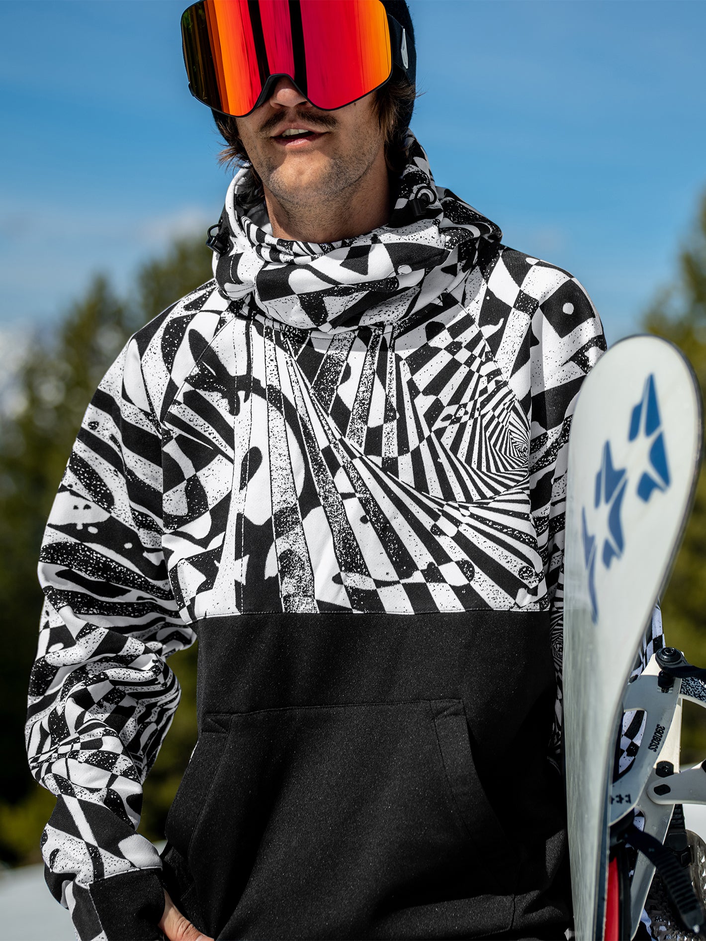 Mens Hydro Riding Hoodie - Black White | Volcom Japan