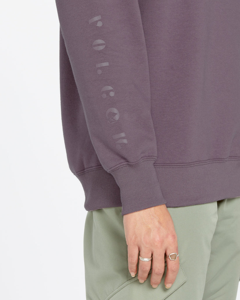 Womens Essential Crew Fleece - Dusty Lavender