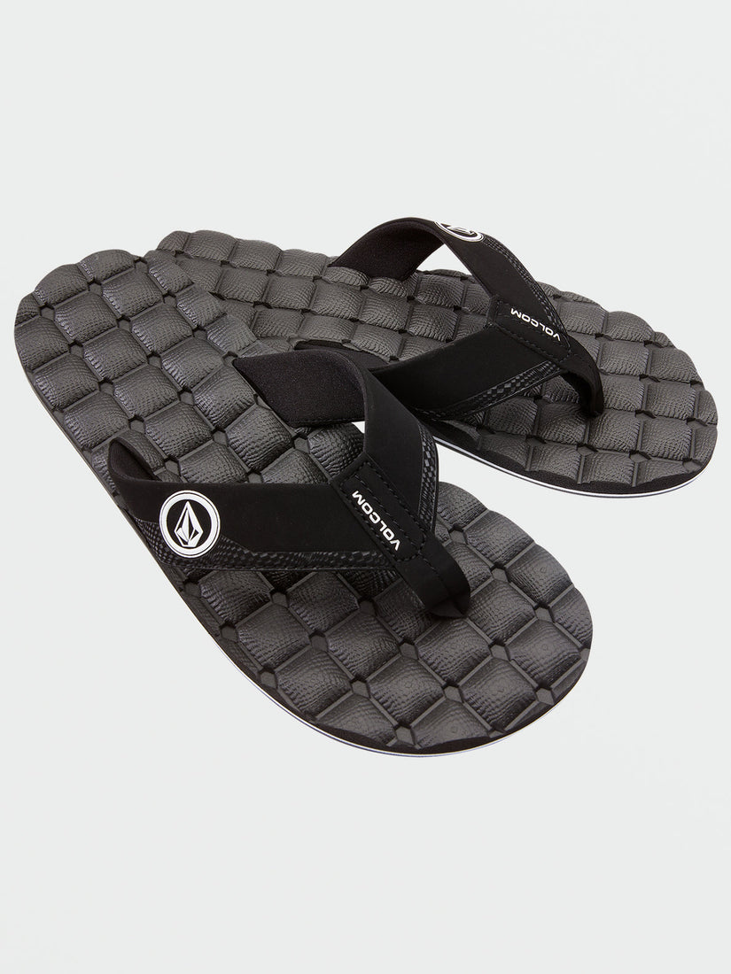 Recliner Sandals - Black White