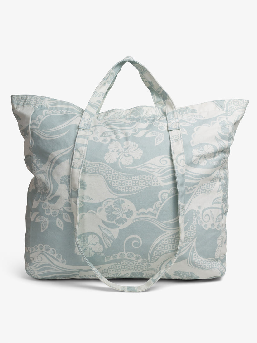 Schoolyard Canvas Tote - Cream/sage