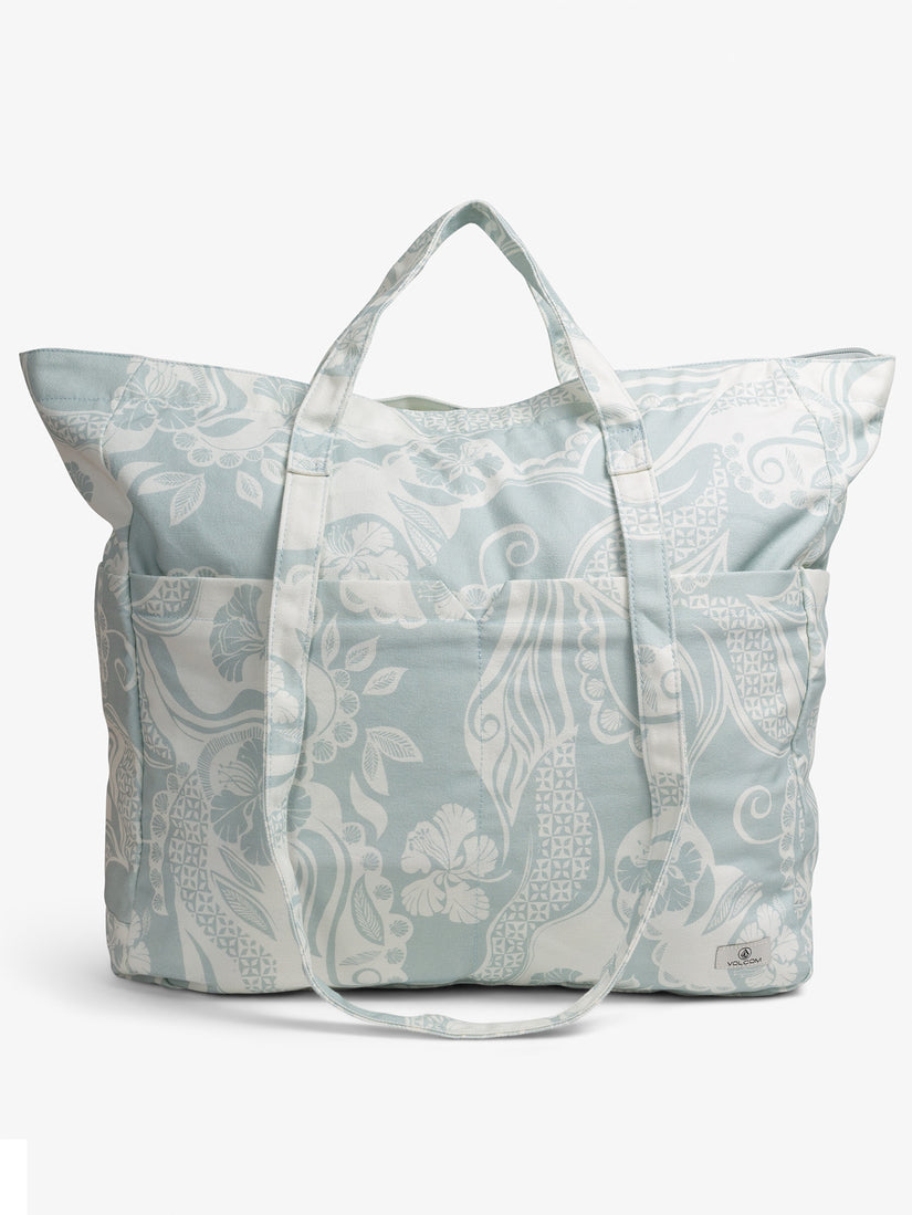 Schoolyard Canvas Tote - Cream/sage