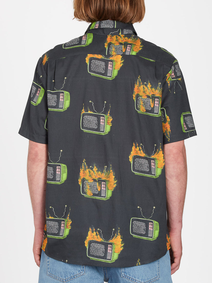 Featured Artist Justin Hager Woven Short Sleeve Shirt - Black