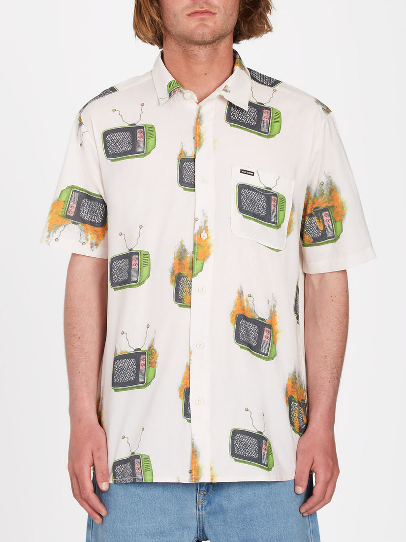 Featured Artist Justin Hager Woven Short Sleeve Shirt - Whitecap Grey