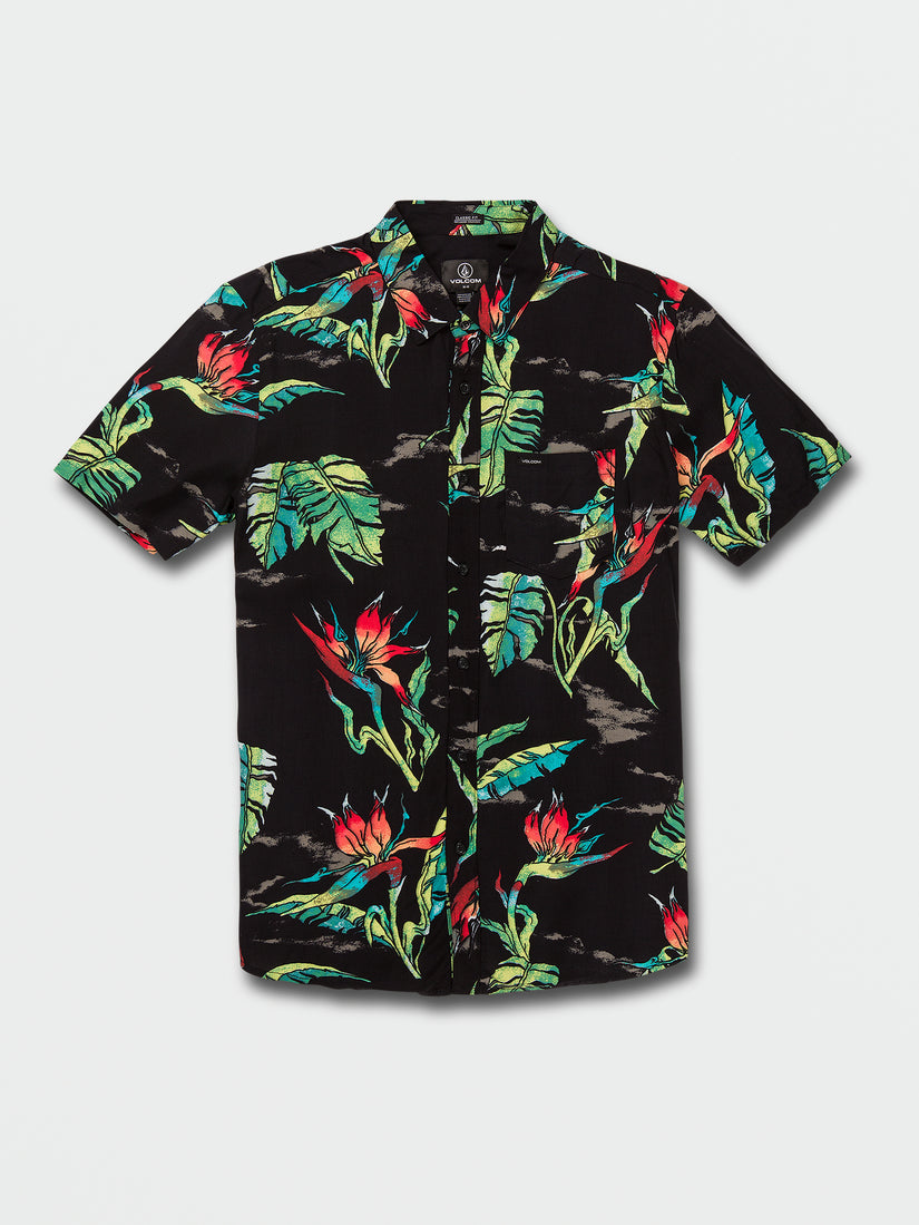 Birds Of Raredise Short Sleeve Shirt - Black (A0422206_BLK) [F]