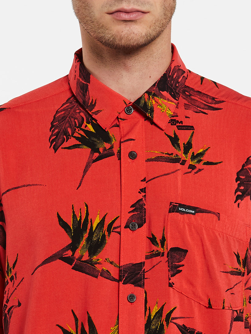 Floral Erupter Short Sleeve - Lava Rock Red (A0432001_LRR) [1]