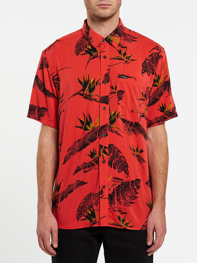 Floral Erupter Short Sleeve - Lava Rock Red (A0432001_LRR) [F]