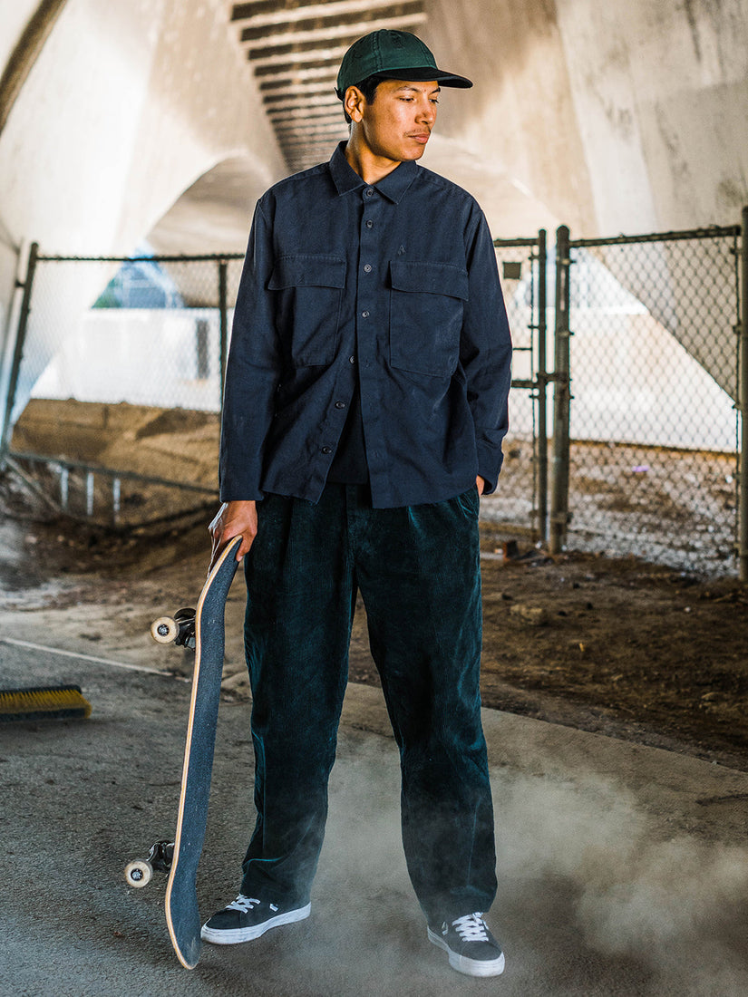 LOUIE LOPEZ LONG SLEEVE WORK SHIRT - NAVY