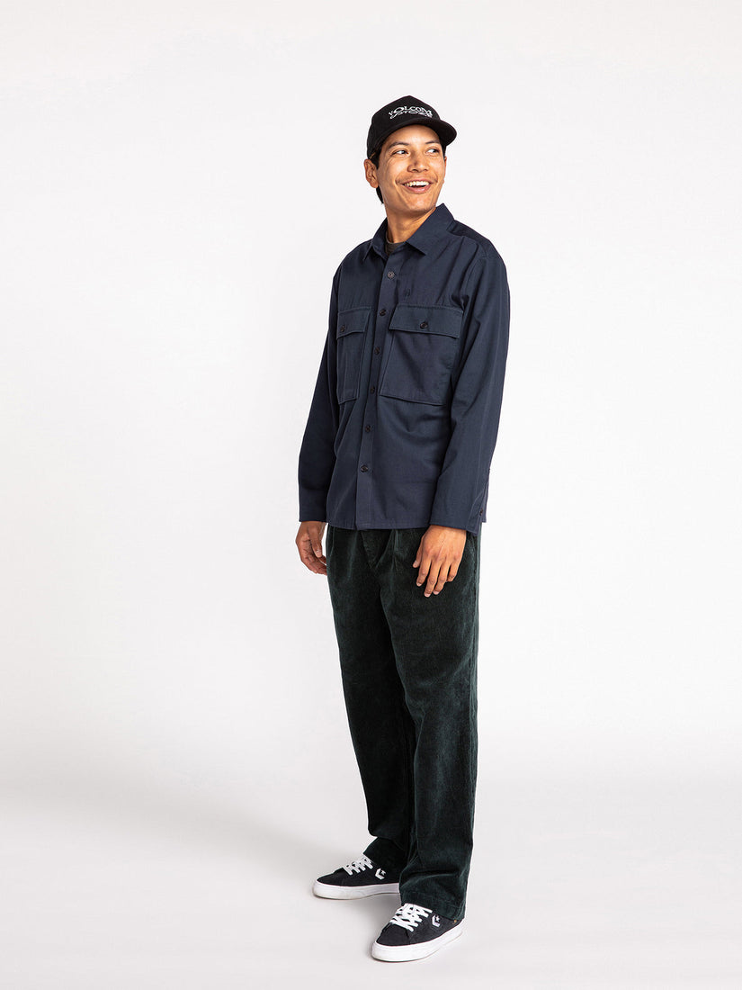 LOUIE LOPEZ LONG SLEEVE WORK SHIRT - NAVY