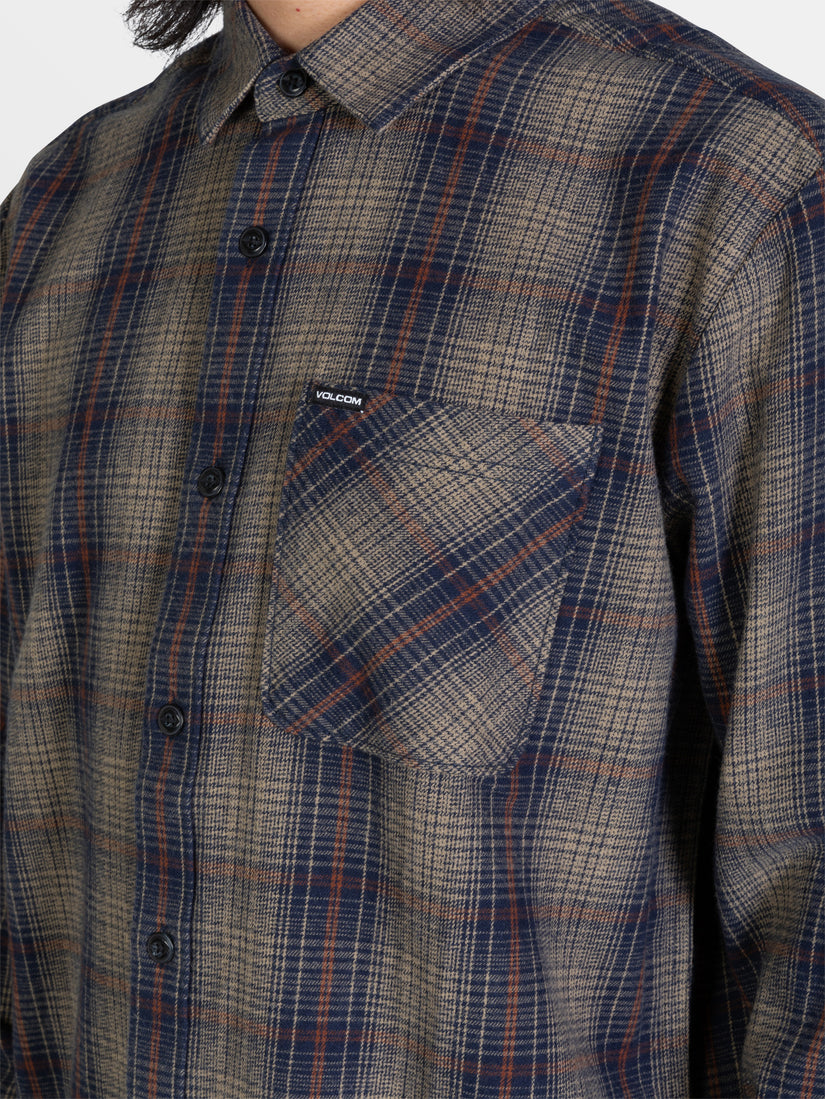 HEAVY TWILLS FLANNEL LONG SLEEVE SHIRT - KHAKI