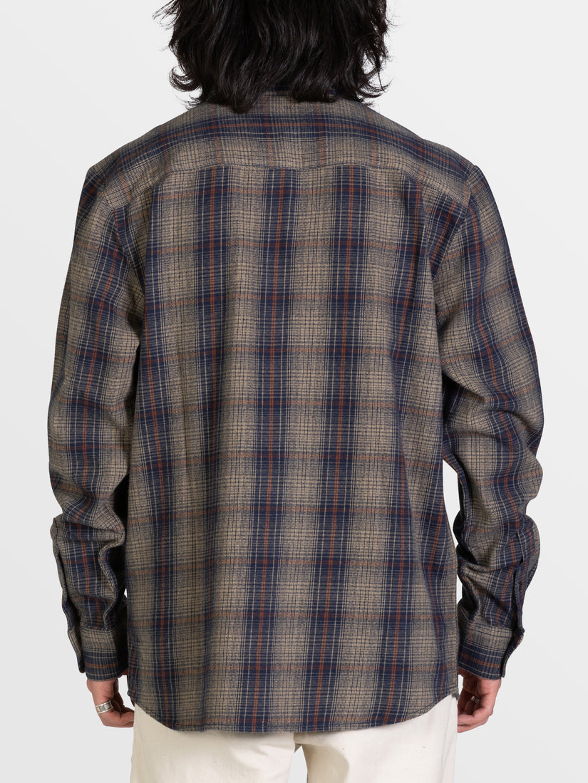 HEAVY TWILLS FLANNEL LONG SLEEVE SHIRT - KHAKI