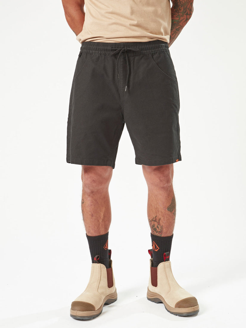 Volcom Workwear Caliper Elastic Waist Shorts - Black