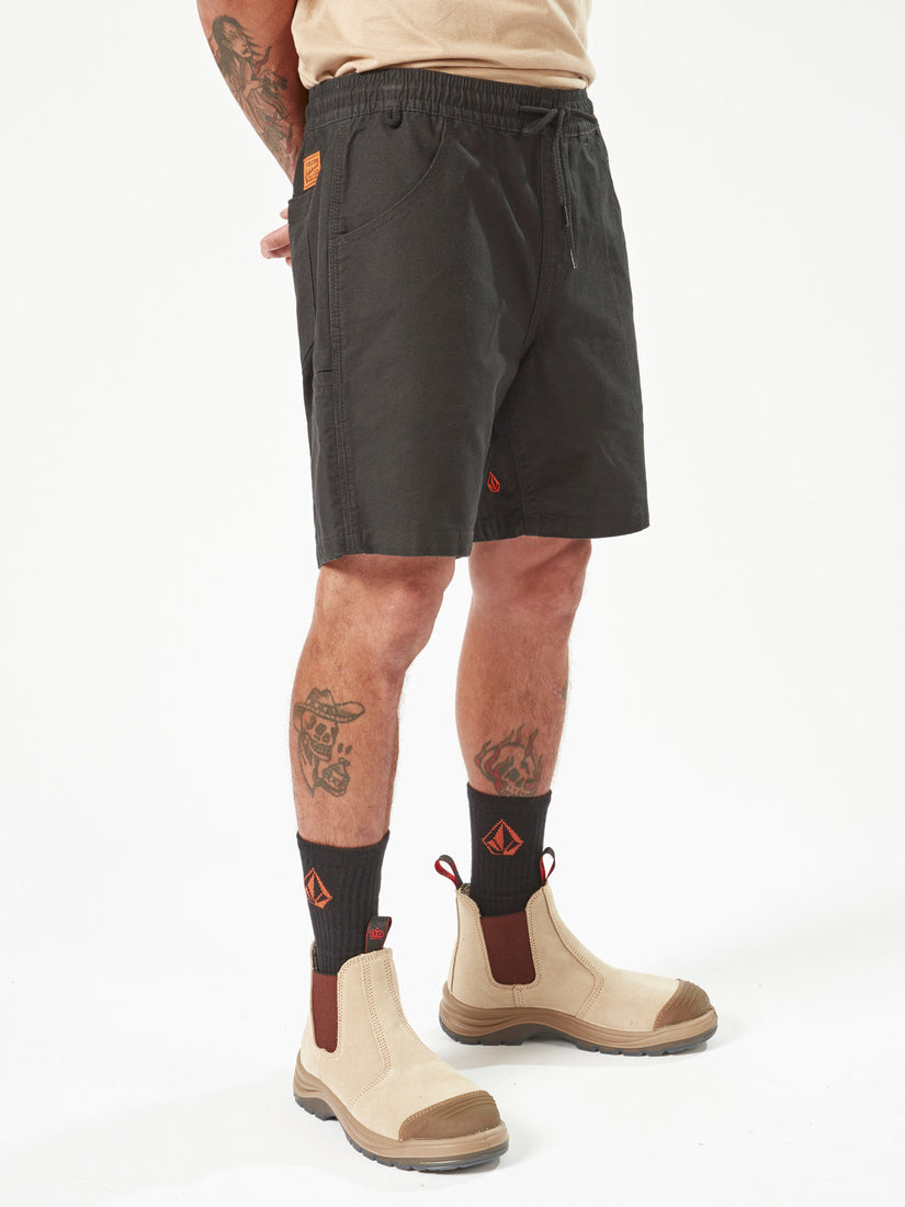 Volcom Workwear Caliper Elastic Waist Shorts - Black