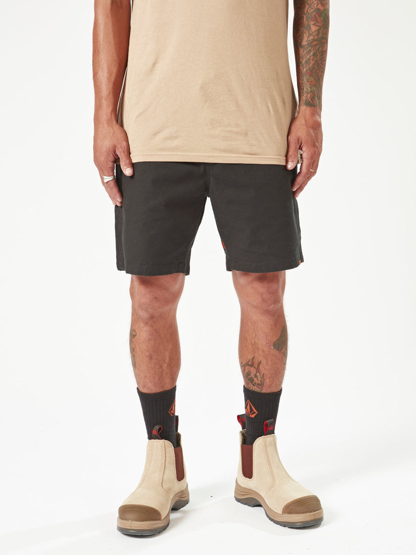 Volcom Workwear Caliper Elastic Waist Shorts - Black