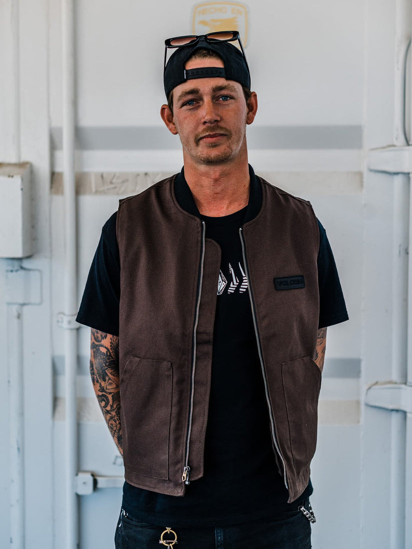 SKATE VITALS COLLIN PROVOST VEST - DARK BROWN