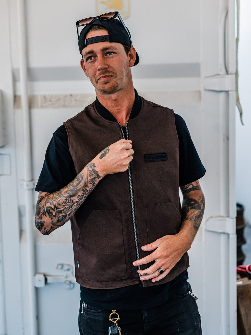 SKATE VITALS COLLIN PROVOST VEST - DARK BROWN