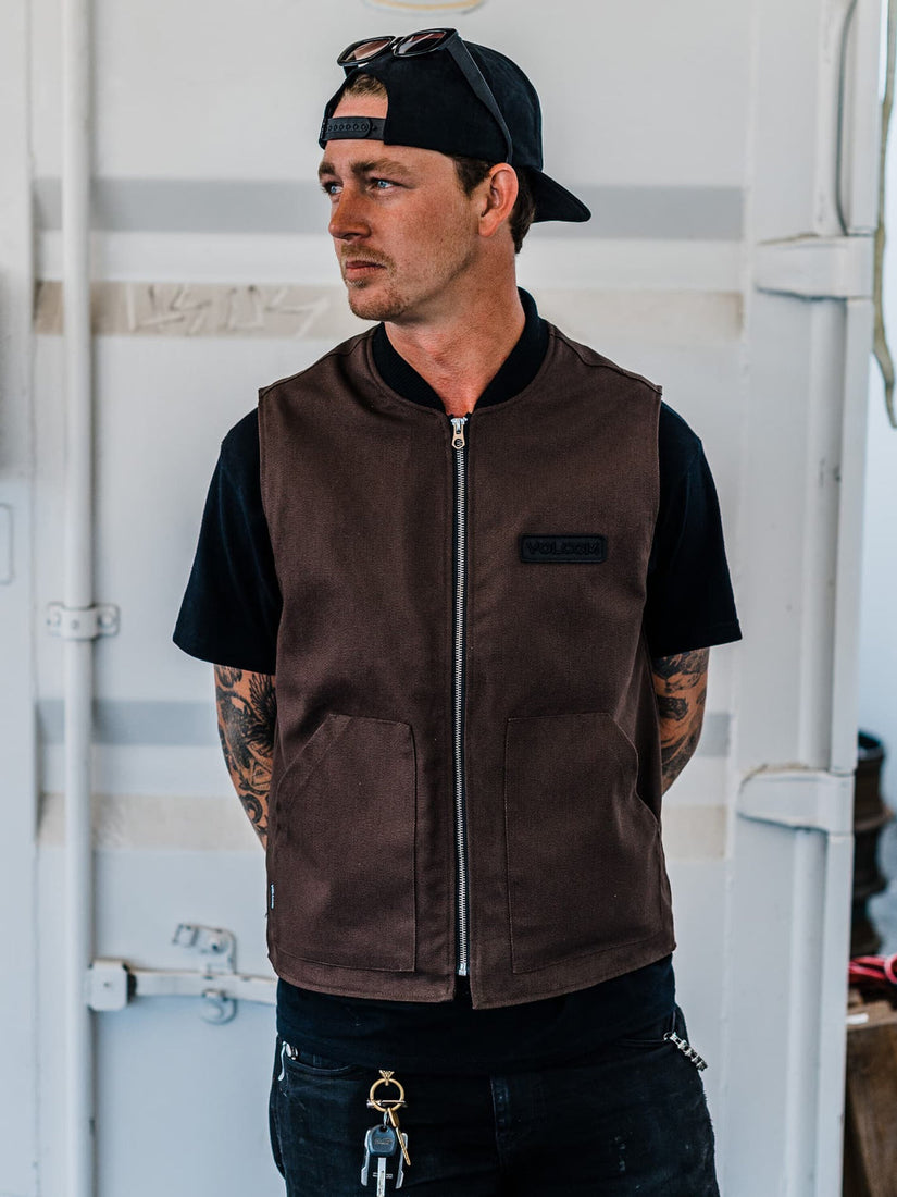 SKATE VITALS COLLIN PROVOST VEST - DARK BROWN