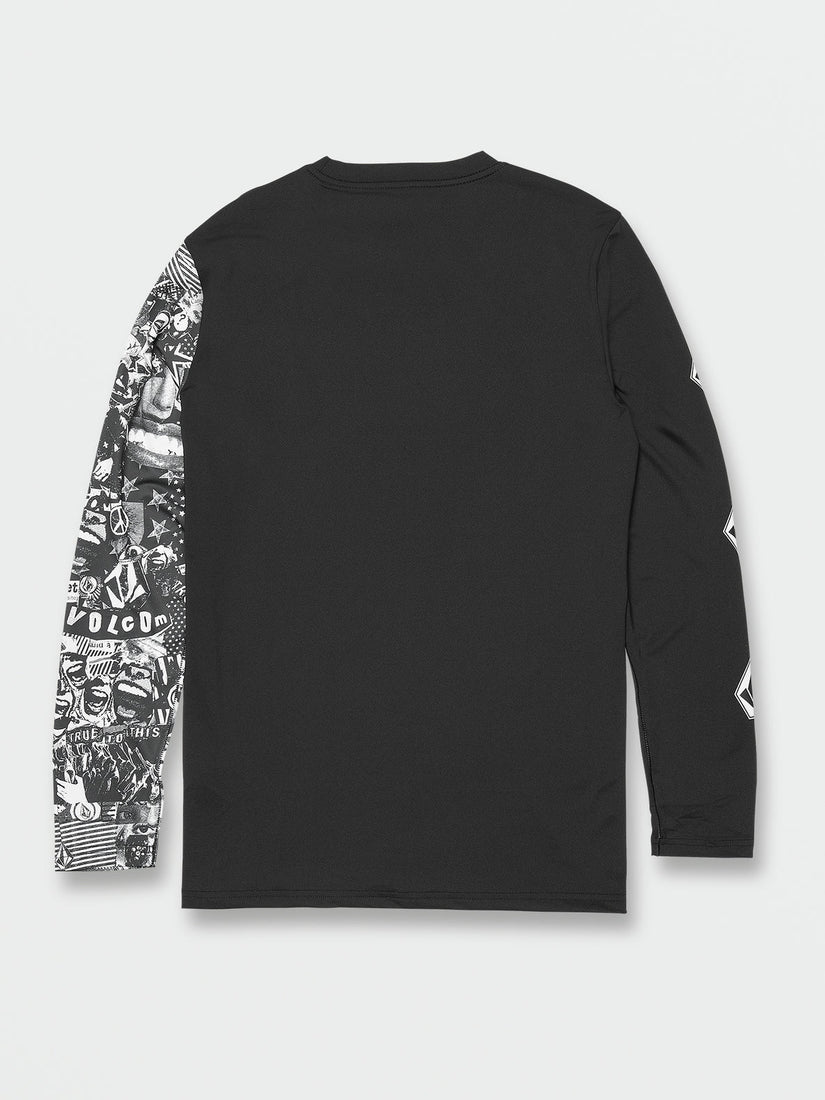 ICONIC STONE COLLAGE LONG SLEEVE RASHGUARD - BLACK