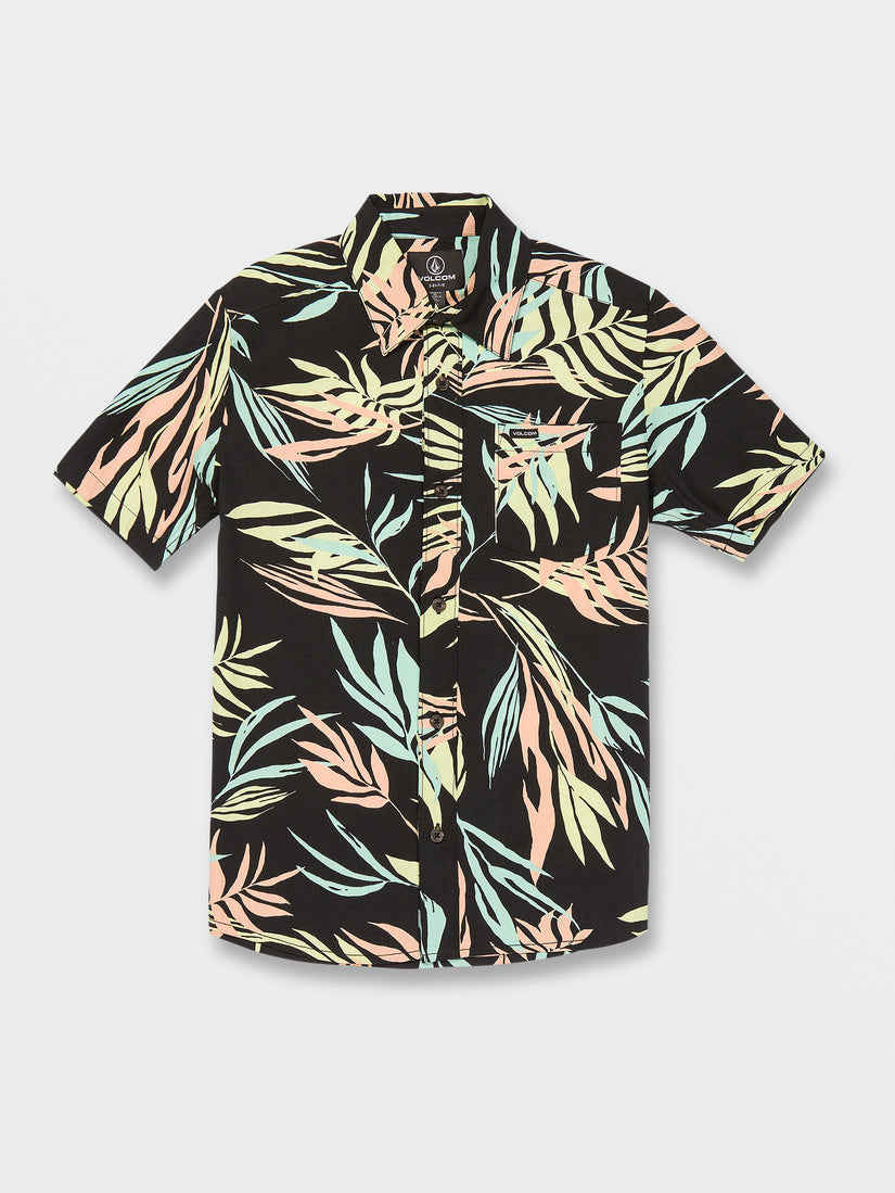 Big Boys Bleeding Leaf Short Sleeve Shirt - Black