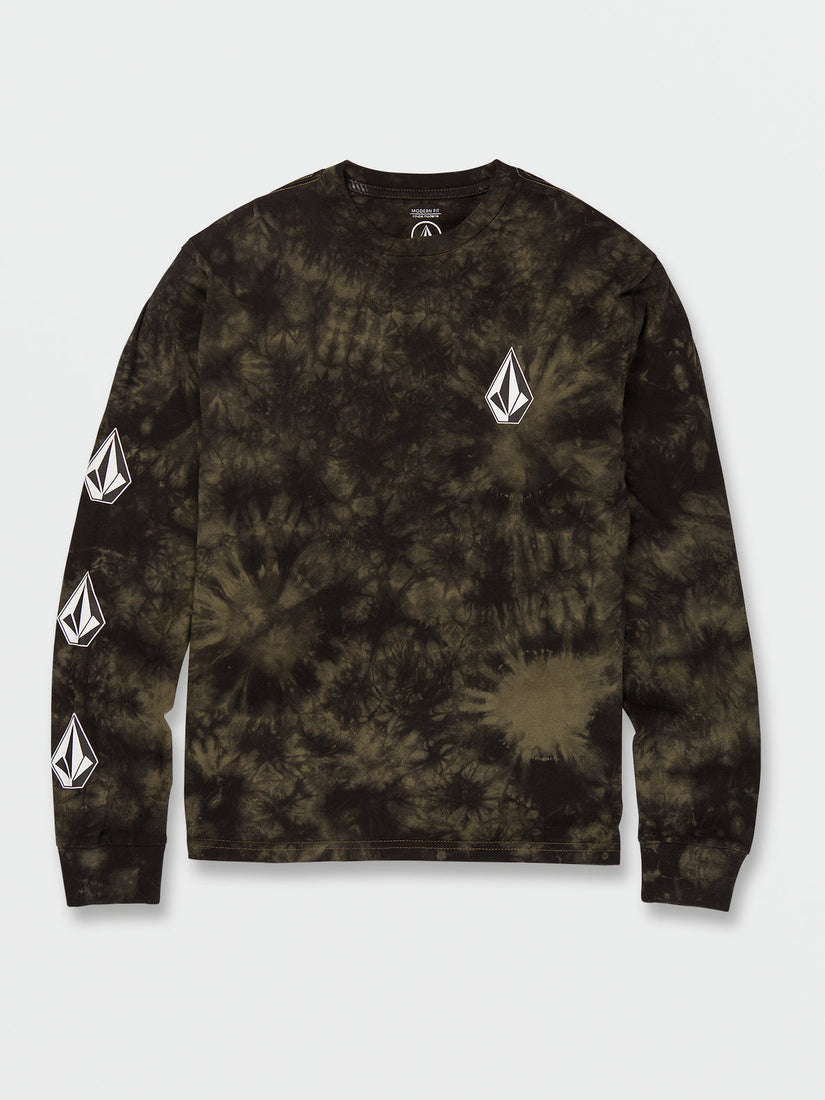 BIG BOYS ICONIC STONE DYE LONG SLEEVE TEE - MILITARY