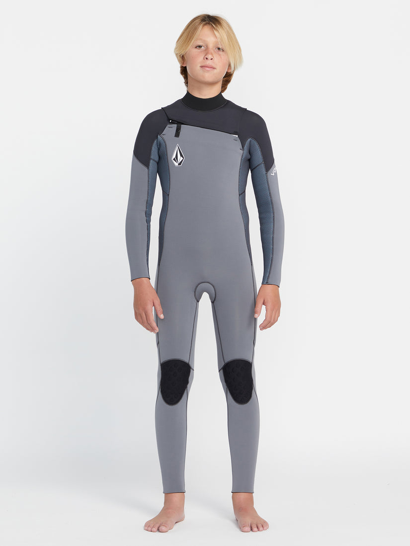 Big Boys 4/3mm Chest Zip Long Sleeve Fullsuit - Charcoal (C9532330_CHR) [F]